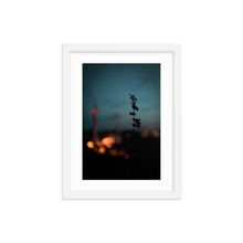 Framed Photo Print Poster "Stockholm in Bokeh". Shows a bokeh version of the city shot from a vantage point. Moody Photography by Jacob Sellström. Printed on matte paper with wooden frame. Two sizes: 8x10, 12x16.