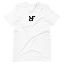 White and black t-shirt with "RIF" Roast In Focus logo. Comfortable cotton. Sizes S-XL. Logo collection.