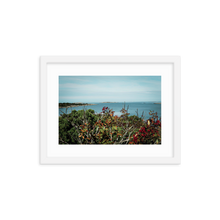 Framed Photo Print Poster "Swedish Archipelago". Shows beautiful views of the archipelago of Gothenburg, shot from a vantage point. Photography by Jacob Sellström. Printed on matte paper with wooden frame. Two sizes: 8x10, 12x16.