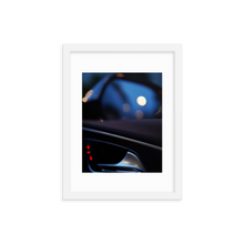 Framed Photo Print Poster "RS6 Blurr". Shows a bokeh version of the inside of a Audi RS6 door. Moody Photography by Jacob Sellström. Printed on matte paper with wooden frame. Two sizes: 8x10, 12x16.